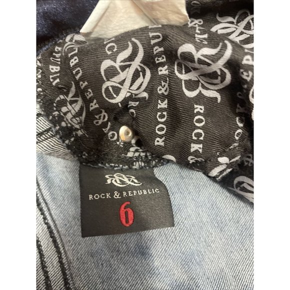 Rock & Republic Women's Skinny Jeans - Distressed Embellished - Size 6 - Picture 7 of 8